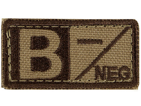 Condor Blood Type Tactical Embroidered Patch (Color: Coyote Brown / B Negative)