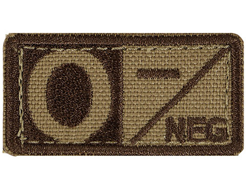 Condor Blood Type Tactical Embroidered Patch (Color: Coyote Brown / O Negative)