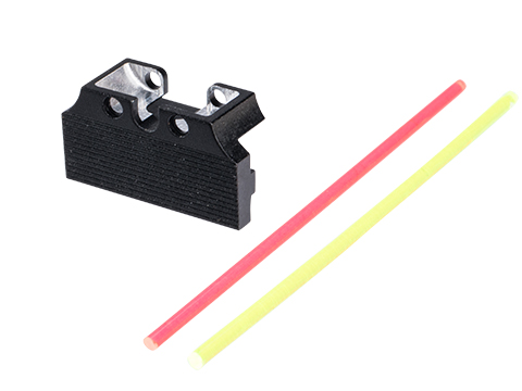 CowCow Technology Fiber Optic Rear Sight Plate for Hi-CAPA Gas Blowback Airsoft Pistols