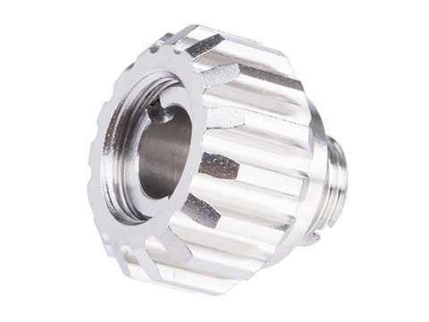 CowCow Technology A02 CNC Stainless Steel Threaded Adapter for Gas Blowback Airsoft Pistols (Color: Polished Silver)