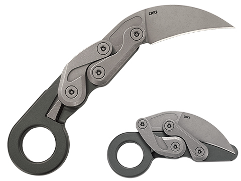 CRKT Provoke Compact Folding Karambit (Model: Silver / Plain Edge)