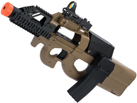 Evike.com Custom P90 Terminator Airsoft AEG w/ Box Mag (Color: All Tan)