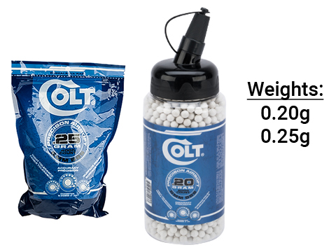 Colt Licensed Premium 6mm High Grade Precision Airsoft BBs (Weight: .20g / 2000 Rounds / White)