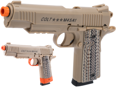 Soft Air Licensed Colt M45A1 CO2 Powered Non-Blowback Airsoft Gas Pistol 