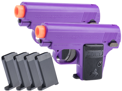 Colt Licensed 1908 Vest Pocket Hammerless .25 ACP Full Size Airsoft Replica Pistol (Color: Purple / Set of 2)