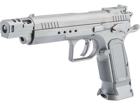 Cybergun Tanfoglio Licensed Limited Edition Custom Airsoft GBB Pistol by KWC (Model: Pistol w/ Comp / Silver)