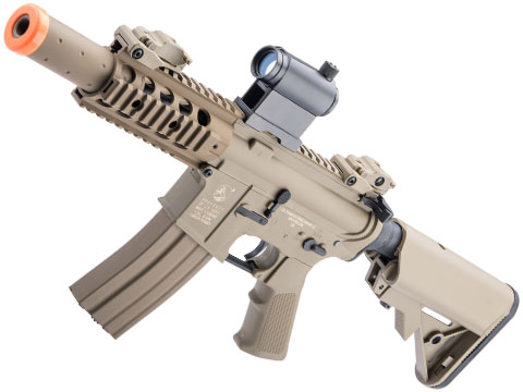 Cybergun Licensed Colt Sportsline M4 AEG Rifle w/ G3 Micro-Switch Gearbox (Model: M4 SBR w/ 5 Quadrail / Tan)