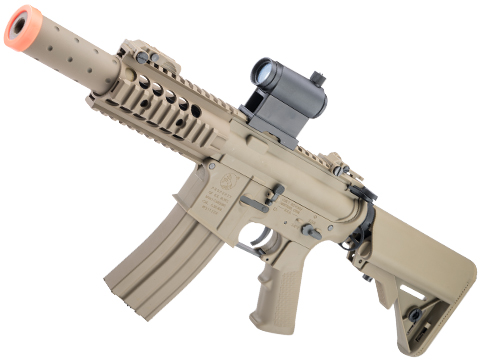 Cybergun Licensed Colt Sportsline M4 AEG Rifle w/ G3 Micro-Switch Gearbox (Model: M4 SBR w/ 5 Quadrail / Tan)