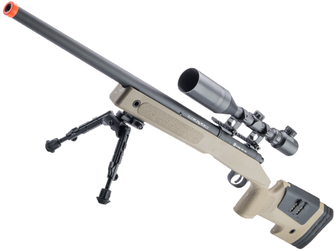 Cybergun FN Herstal Licensed SPR A2 High Power Airsoft Sniper Rifle (Color: Desert Tan / Gun Only)