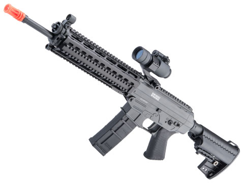 Cybergun / Swiss Arms Licensed SG556 RIS Airsoft AEG Rifle (Color: Black / Carbine)