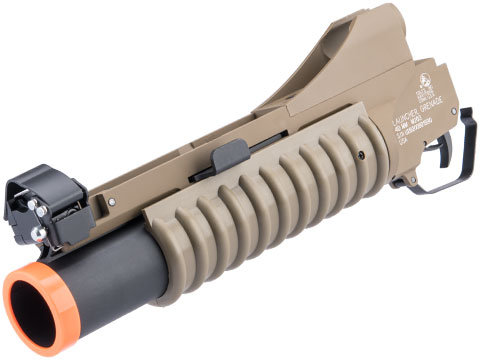 Colt Licensed M203 40mm Grenade Launcher for M4 / M16 Series Airsoft Rifles w/ Metal Barrel (Model: Dark Earth / Short)