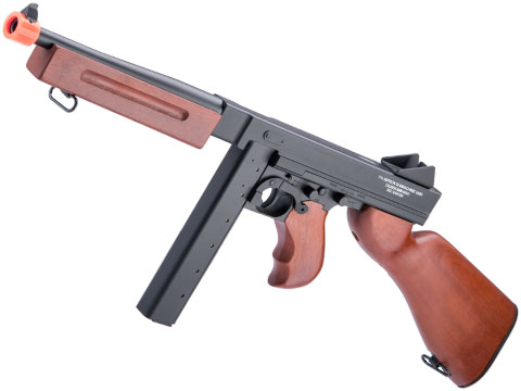 Cybergun Auto Ordnance Licensed Thompson M1A1 Airsoft AEG Rifle w/ Real Wood Grip and Stock