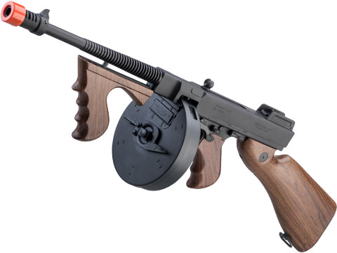 Cybergun Licensed Thompson Chicago Typewriter M1928 Pattern Airsoft AEG Rifle w/ MOSFET (Model: Imitation Wood)