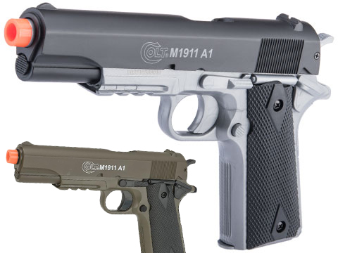 Cybergun Colt Licensed M1911A1 Full Size Airsoft Spring Pistol w/ Metal Slide 