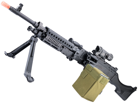 FN herstal M240 Bravo Airsoft AEG Machine Gun w/ Box Magazine by Cybergun (Model: Plastic Stock)