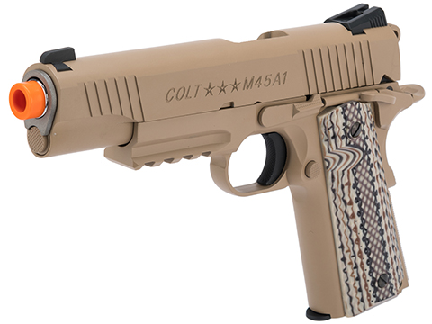Colt Licensed 1911 Tactical Full Metal CO2 Airsoft Gas Blowback Pistol by KWC (Model: Desert Sand / Gun Only)