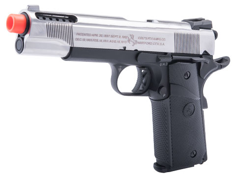 Cybergun Colt Licensed 1911 Airsoft Gas Blowback Pistol (Color: Two-Tone Silver - Black / SRV-12 / Gas / Gun Only)