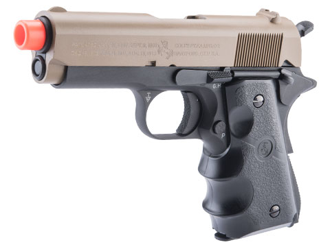 Cybergun Colt Licensed 1911 Airsoft Gas Blowback Pistol (Color: Two-Tone Tan - Black / Officer / Gas / Gun Only)