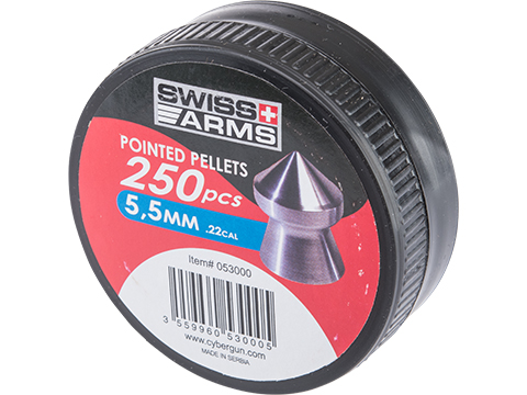 Swiss Arms High Grade .22cal Pellets (Package: 250 Rounds / Pointed Tip)