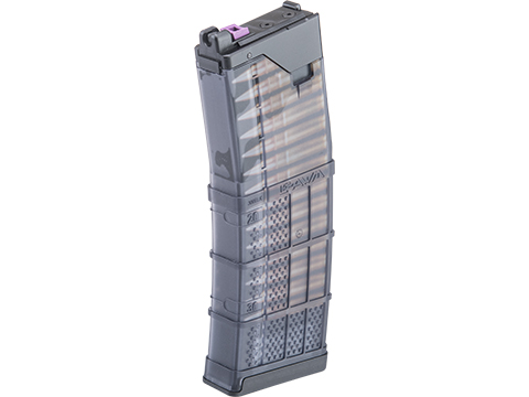 EMG Lancer Systems Licensed L5AWM 30 Round Magazine for CGS & MWS Gas Blowback Airsoft Rifles (Color: Translucent Smoke / 300 BLK)