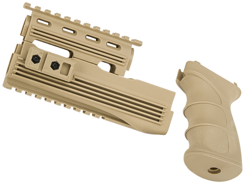 Matrix Desert Storm AK47 Railed Handguard / AK47 Grip Set (Color: Desert Tan)