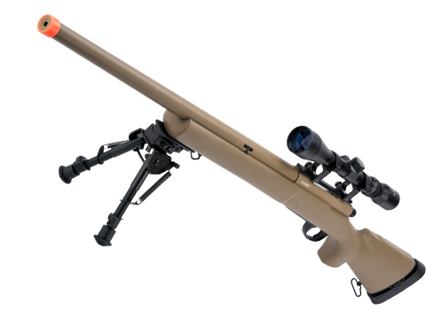 CYMA Standard M24 Military Airsoft Bolt Action US Army Scout Sniper Rifle  (Color: Tan / Standard Barrel / Add 3-9x40 Scope)