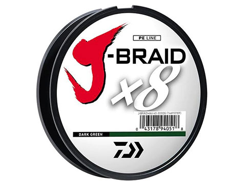 Daiwa J-Braid 8-Strand Woven Round Braid Line (Color: Dark Green / 15 Pounds / 300YDS - 274M)