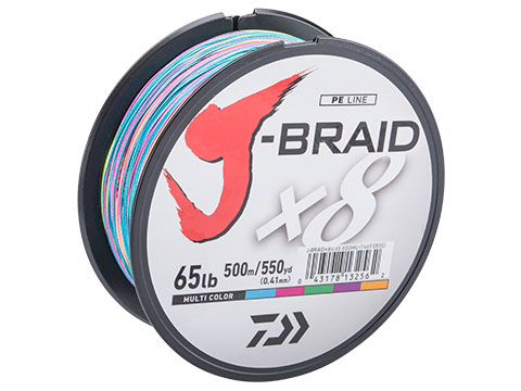 Daiwa J-Braid 8-Strand Woven Round Braid Line (Color: Multicolor / 80 Pounds / 550YDS - 500M)