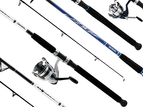 Daiwa D-Wave Reel & Fiber Glass Saltwater Fishing Rod Combo (Model: DWB40-B/F802M)