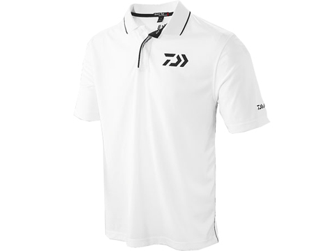 DAIWA D-VEC Polo Shirt w/ Embroidered Vector Logo (Color: White / 2X-Large)