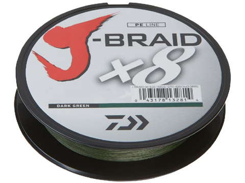 Daiwa J-Braid 8-Strand Woven Round Braid Line (Color: Dark Green / 65 Pounds / 330YDS - 300M)