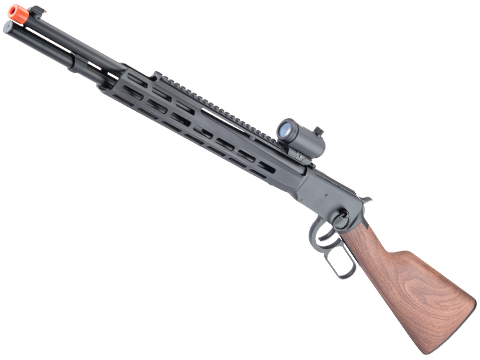 Double Bell Tactical M1894 CO2 Lever Action Shell Ejecting Rifle (Model: 13 M-LOK RIS / Imitation Wood-Black)