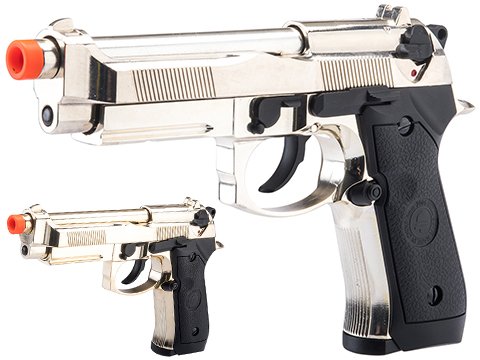 Double Bell M92 Tactical Gas Blowback Airsoft Pistol (Color: Chrome)