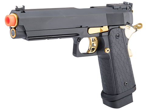 Double Bell Hi-CAPA 5.1 Gas Blowback Airsoft Pistol (Color: Black-Gold / Green Gas)