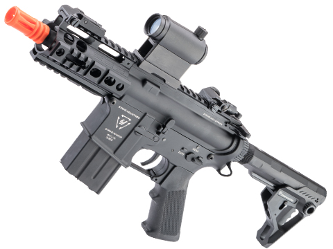 6mmProShop Strike Industries Licensed Raider M4 Airsoft AEG Rifle w/ CNC Strike Pit Stock (Color: Black / Black Stock)