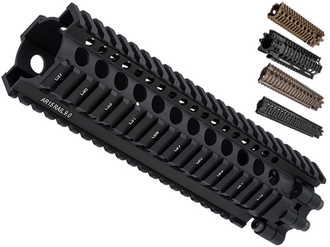 Madbull Daniel Defense Licensed AR15 Lite Rail for M4 Airsoft AEG Rifles (Color: Black / 9)