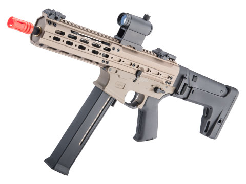 Matrix x Double Eagle UTR45 Airsoft AEG SMG w/ Modular Handguard and Falcon Gearbox (Model: 400 FPS / Tan)