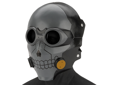 Evike.com R-Custom Fiberglass  Death Gun Full Face Mask with Smoked Lenses (Color: Matte Grey / Grey Lens)