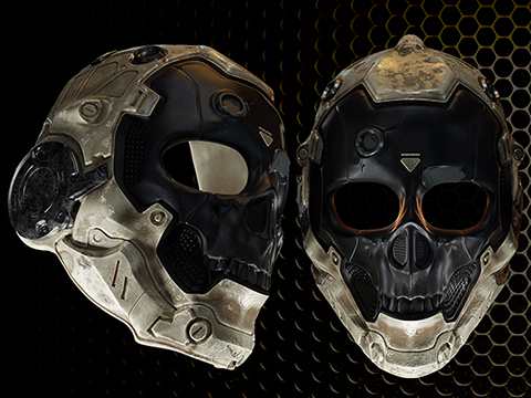 Evike.com R-Custom Fiberglass Cyberskull Full Face Mask (Color: Bone / Mesh Lens / Medium)