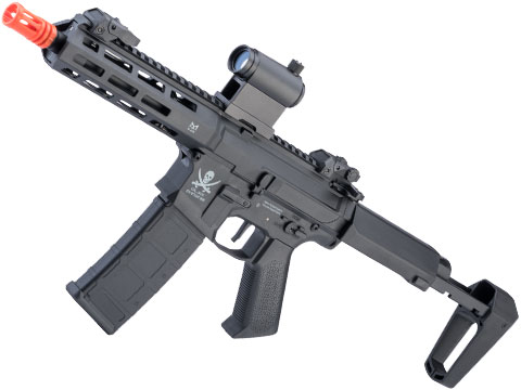 Matrix Calico Jack Polymer M4 Airsoft AEG Rifle w/ M-LOK Handguard & MOSFET (Model: PDW / Polymer Handguard / Tanker Stock / Black)