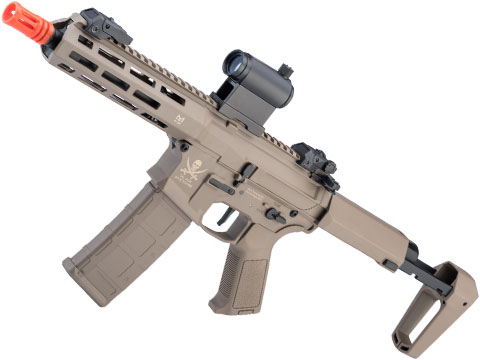 Matrix Calico Jack Polymer M4 Airsoft AEG Rifle w/ M-LOK Handguard & MOSFET (Model: PDW / Polymer Handguard / Tanker Stock / Tan)