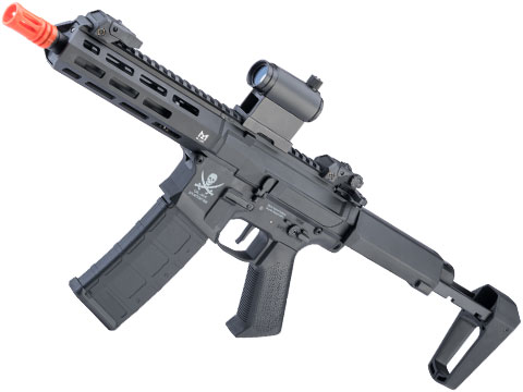 Matrix Calico Jack Polymer M4 Airsoft AEG Rifle w/ M-LOK Handguard & MOSFET (Model: PDW / Tanker Stock / Black)