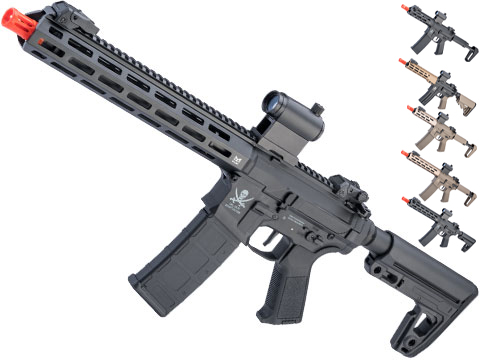 Matrix Calico Jack Polymer M4 Airsoft AEG Rifle w/ M-LOK Handguard & MOSFET (Model: PDW / Polymer Handguard / Tanker Stock / Black)