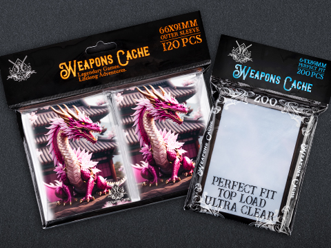 Weapons Cache Double-Sleeve Bundle with WC Art Series Outer and Perfect Fit Inner Card Sleeves (Style: Mythic Dragon)