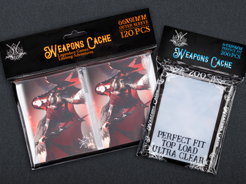 Weapons Cache Double-Sleeve Bundle with WC Art Series Outer and Perfect Fit Inner Card Sleeves (Style: Winged Sorceress)