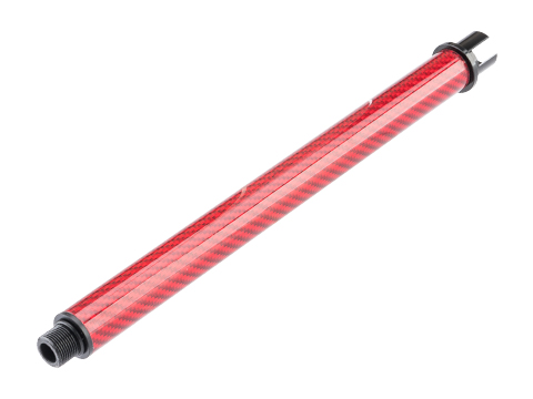 Dr. Black Carbon Fiber Outer Barrel for Tokyo Marui M4 MWS Gas Blowback Airsoft Rifles (Color: Red / 10.5)