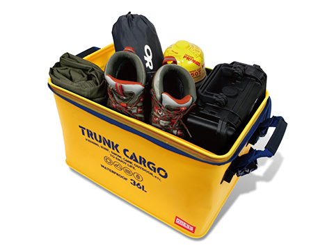 DRESS Foldable Mini Cargo Trunk w/ Lid (Color: Yellow / Navy)