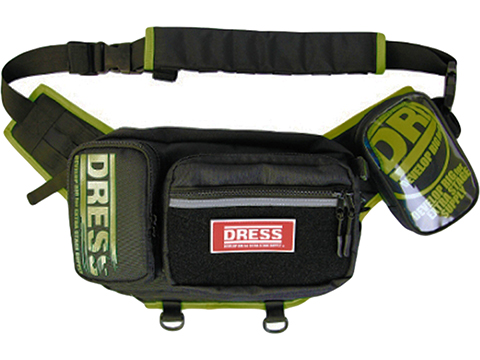 DRESS Waist & Shoulder 2-Way Fishing Bag PLUS (Color: Black / Lime Green)