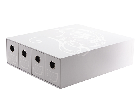 Dragon Shield Fortress 4 Horizontal Card Drawers Storage (Color: White)