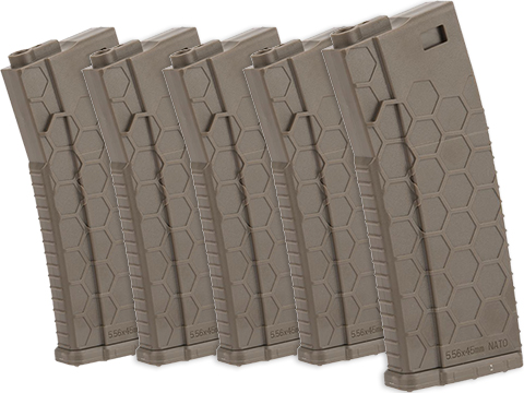 EMG Helios ECO Airsoft 120rds ABS Mid-Cap Magazine for M4 / M16 Series Airsoft AEG Rifles (Color: Dark Earth / Pack of 5)